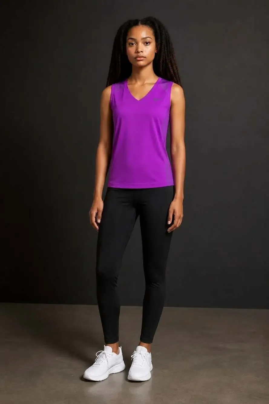Nike Golf Women's Dri-Fit V-Neck Sleeveless Athletic Performance Tank Top